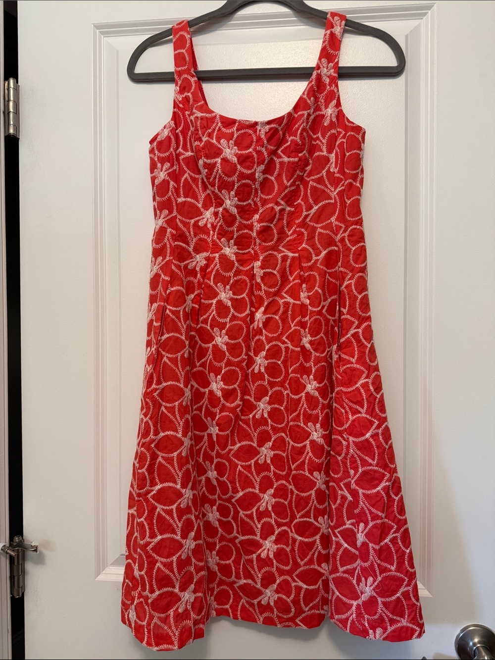 Nine West Coral Floral Sundress with White Embroidery